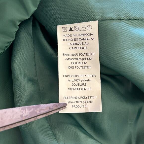 Michael Kors Hunter Green Quilted Puffer Vest Women’s M Gold Zip - Picture 5 of 6